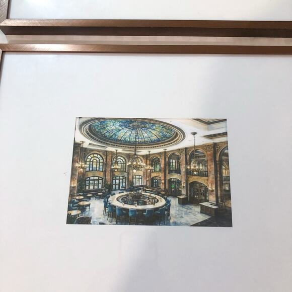 Hotel Paso Del Norte El Paso Tiffany Dome Watercolors Style Framed Prints - Picture 3 of 5